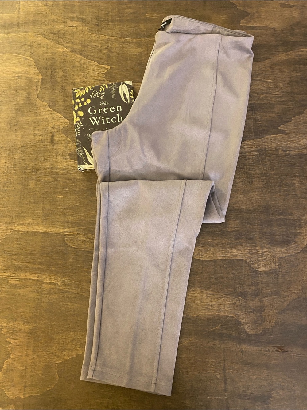 Women’s Light Grey Velvet Suede Ponte Stretch Pants